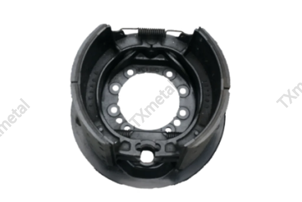 Ductile iron brake drum bracket casting for automotive braking system.